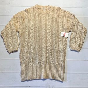 NWT - Free People - Women’s Cream Puff Matte Gold Sweater